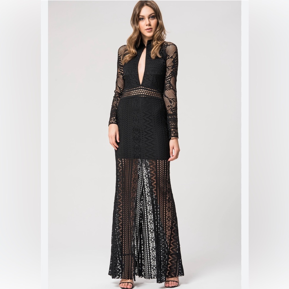 Black fishnet Maxi dress size S